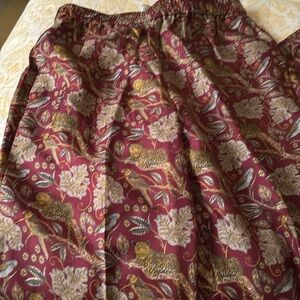 J. Crew Collection 2 piece silk outfit Burgundy/Antique Gold